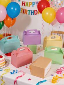 12/6pcs Set Valentine's Day/Easter Triangle Gift Boxes, Colorful Paper Candy, Snack And Cake Gift Boxes, Suitable For Birthday, Back To School, Wedding Party Favors, Size 6 X 3.5 X 3.5 Inches (Soft Tone) - Combination Colors - View 8