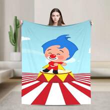 Cute Cartoon P-Plim Blanket Kids Adults  Flannel Throw Blanket For Living Room Warm Custom Quality Bedspread Gift(1).Jpg - trắng - Xem 1