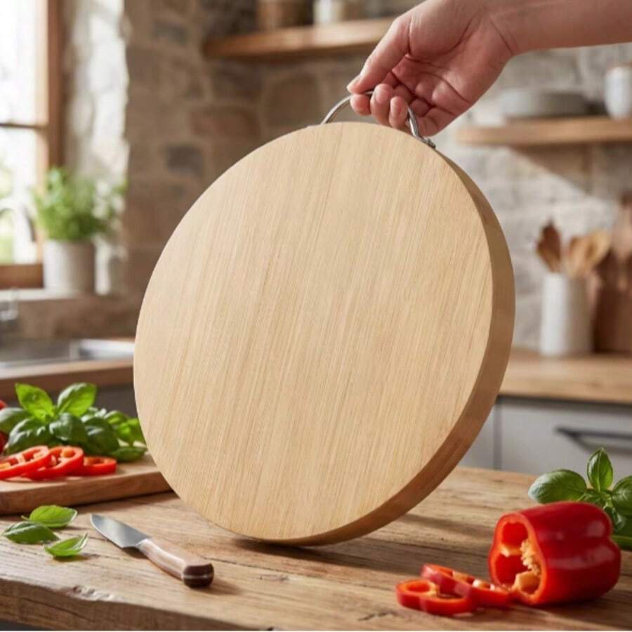 Antibacterial Anti-Mold Bamboo Cutting Board, Wooden Chopping Board For Kitchen, Fruit & Vegetable Prep - Ginger - View 1