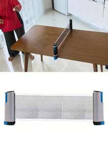 1pc Adjustable Retractable Table Tennis Net Frame, Home Table Tennis Practice Accessory, Outdoor Table Tennis Sports Equipment - Multicolor - View 1