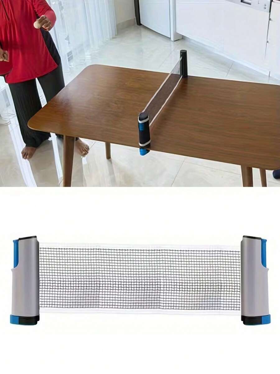 1pc Adjustable Retractable Table Tennis Net Frame, Home Table Tennis Practice Accessory, Outdoor Table Tennis Sports Equipment - Multicolor - View 1