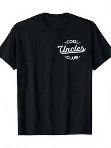 Camiseta de algodón para hombres y mujeres, divertida y genial, del club de los tíos, ropa de calle, de manga corta, unisex, de cuello redondo, para todas las estaciones, estilo Harajuku - Negro - Ver 1