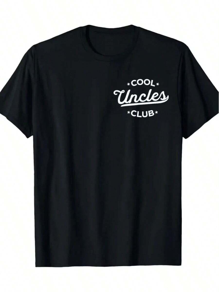 Camiseta de algodón para hombres y mujeres, divertida y genial, del club de los tíos, ropa de calle, de manga corta, unisex, de cuello redondo, para todas las estaciones, estilo Harajuku - Negro - Ver 1