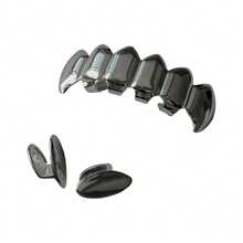 一套男女通用朋克椭圆形吸血鬼獠牙牙套，适合日常佩戴、夜店、派对、节日等场合 - 彩色 - 查看 8