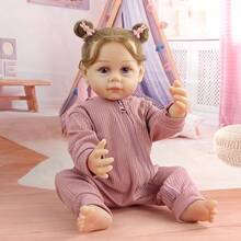 48cm Fully Vinyl Washable Simulated Doll Cute And Lifelike Reborn Dolls Playhouse Toys Birthday Companion Gift - Watermelon Pink - View 4