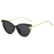 1 chiếc kính mắt mèo cổ điển gọng nhỏ, thời trang, bằng nhựa, unisex, kiểu dáng cổ điển, thích hợp cho hoạt động ngoài trời, du lịch, đi biển, nghỉ mát, trang trí hàng ngày. - màu đen - Xem 3