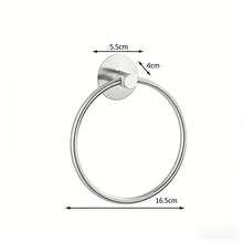 1pc No Drill Hole Wall Mounted Round Towel Ring With Holder, Stainless Steel Towel Rack And Clothes Storage Rack, Suitable For Kitchen, Bathroom, Living Room Storage And Decoration