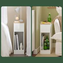 SoBuy 床头柜 床头柜 边桌 茶几 沙发桌 咖啡桌 白色与自然色 宽 20 X 深 35 X 高 60cm FBT111-WN - 白色 - 查看 5