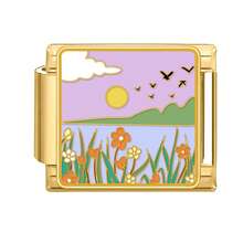 1件装花卉系列模块化手链，包含花朵元素，可DIY互换设计，都市休闲风格，圣诞节和万圣节必备单品，秋季色调，本土风情，实用时尚，充满圣诞氛围，魅力十足，不锈钢材质，圣诞装饰，秋季办公室穿搭，派对穿搭指南，圣诞礼物，圣诞家居装饰，优雅黑色风格