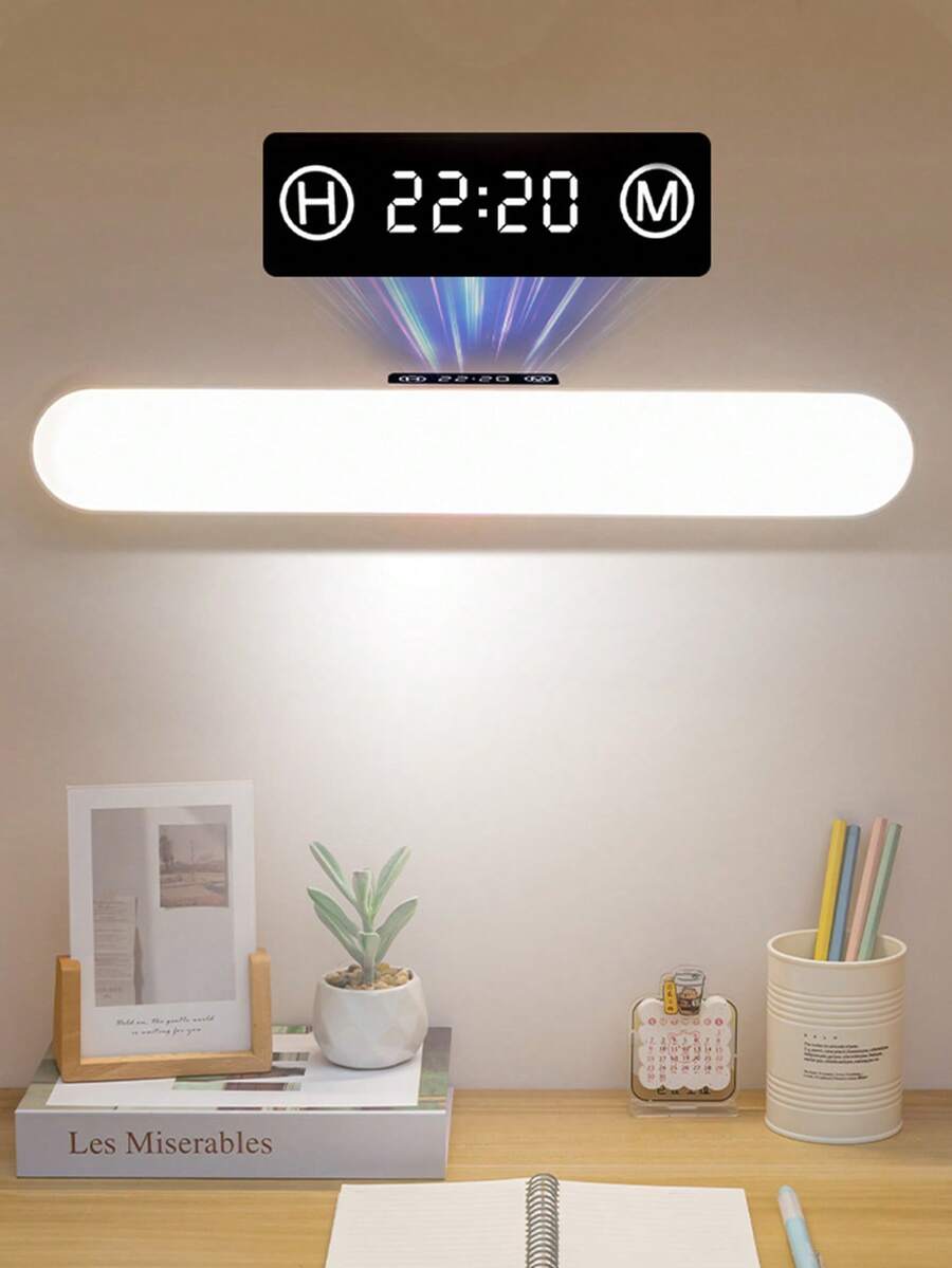 1pc USB Rechargeable Touch Sensor Smart Lamp, LED Reading Light, Dimmable Bedside Lamp With Remote Control, Rotatable Magnetic Nightlight For Bedroom, Dorm - White - View 1