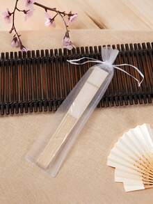 Multifunctional Transparent Drawstring Bag, Suitable For Wedding And Party Favors, Suitable For Folding Fan Storage, Silk Gift Bag, Thin Silk Bag, Rectangular Gift Bag, Handmade Packaging Bag, Party And Wedding Favors - White - View 3