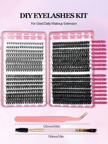 Asiteo 640pcs D Curl Individual Lashes,20D/40D/60D/80D Mixed Lashes,Natural Look Lashes,Soft Fluffy Wispy Clusters Lashes,Eyelashes Extension Kit For Used Daily Makeup,Reusable,Parties,Festivals& Travel & Gifts - D - View 6