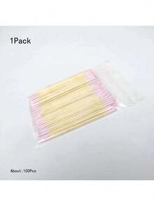 100 Pcs Double-Ended Nail Polish Remover Sticks, Dual Tip Disposable Nail Art Cleanup Tools, Precision Cotton Swabs For Nail Gel Polish Removal, Cuticle Cleaning, Eyebrow Makeup Correction, Lint-Free Small Makeup Remover Sticks, Portable Beauty Tools For Home Salon, Manicure, Pedicure, Eyelash, Brow Shaping, Travel & Daily Makeup Use (Available In 1 Packs) - 粉紅色 100個 - 查看 12