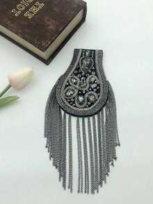 1pc Chain Tassel Shield Shaped Shoulder Accessory For Stage Performance, Party Dress - Shield Epaulettes - View 9