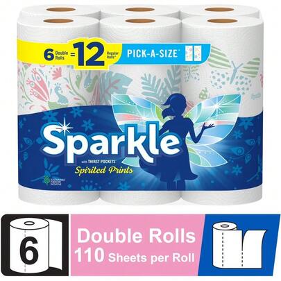 Multi-Color Pick-A-Size Paper Towels, 6 Double Rolls