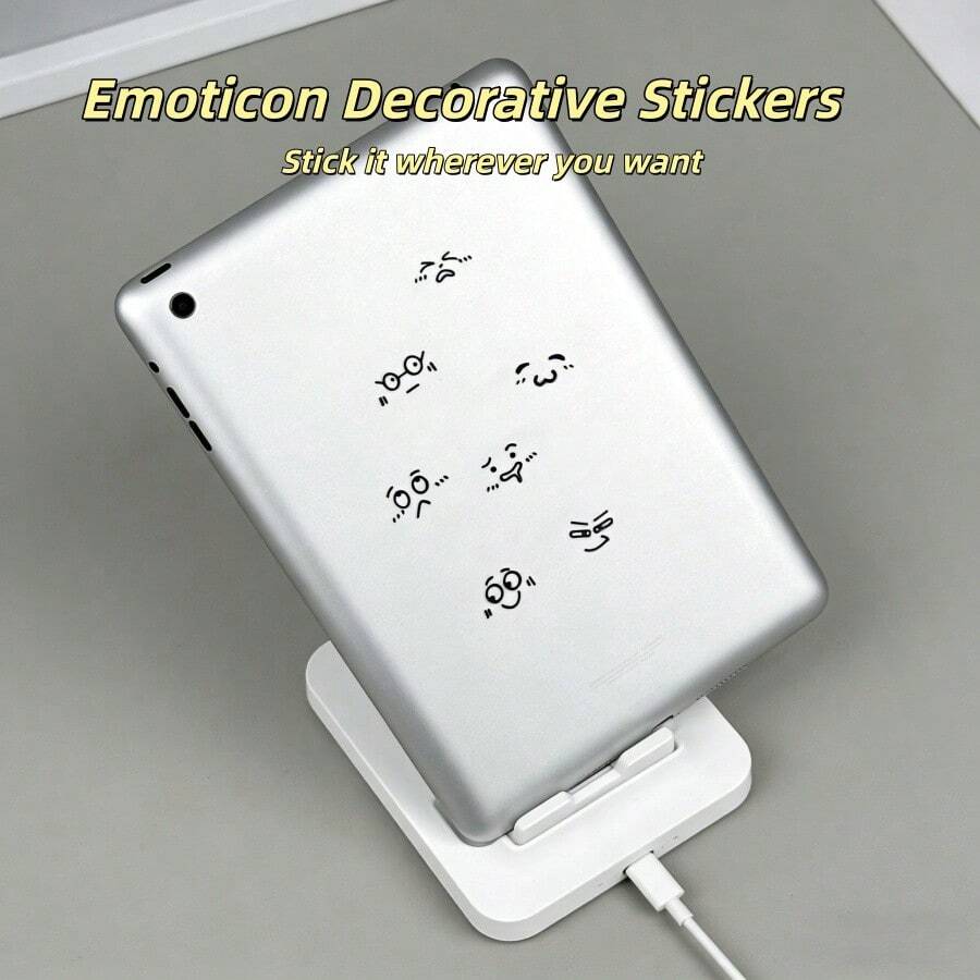 Cute Kaomoji Stickers, Waterproof & Fade-Resistant, Removable Decals For Water Bottles, Phone Cases, Notebooks - Multicolor - View 1