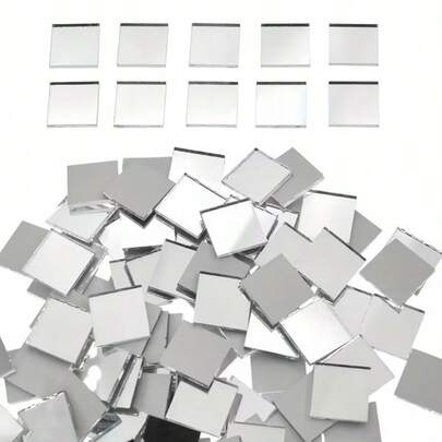 250片0.79英寸方形自粘镜面装饰片