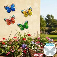 4 Peças Decoração de Parede Borboleta de Metal, Escultura de Arte de Parede de Ferro Resistente à Ferrugem de 6.5 Polegadas, Adequada para Jardim, Quintal, Varanda, Cerca, Presente Perfeito para Inauguração da Casa, Dia das Mães - Estilo B - Visão 9