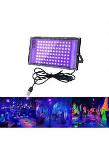 1 đèn UV đen 96 LED, có công tắc bật/tắt - Lý tưởng cho các bữa tiệc phát sáng, Halloween và vẽ lên cơ thể | Cấu trúc kim loại, phụ kiện phát sáng dùng nguồn USB - ánh sáng tím - Xem 11