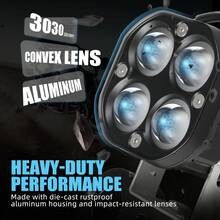 40W Square Clover LED Pods, Yellow & White Hi/Lo Beam, Waterproof Off-Road Lights For Cars Motorcycles SUVs UTVs - 1pcs Dual Color LED Pods, Hi/Lo Beam - View 2