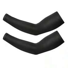 Mangas de Protección Solar UV Ice Silk C1799 - Par de Mangas Refrescantes para Ciclismo, Conducción y Deportes - Negro - Negro - Ver 1