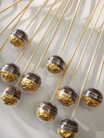 20pcs/Set DIY Candy Chocolate Flower Stand, 10pcs Transparent Ball Holders, 10pcs Bamboo Stick Flower Holders Combo, Bouquet Decor For Valentine's Day, Wedding, Graduation, Mother's Day, Anniversary, Birthday Party (1set/10sets)