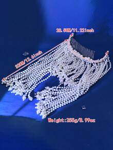 1 pezzo Accessorio elegante per capelli da donna, pettine per capelli con perle finte, accessorio per acconciature, decorazione per capelli da donna, outfit da festival, accessorio per capelli da sposa, decorazione per matrimoni, accessorio per capelli personalizzato unico - argento - Visualizzare 3