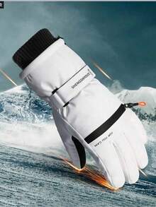 1 Pair Unisex Winter Ski Gloves, Windproof Thick Warm Gloves For Skiing, Snowboarding - A - View 1