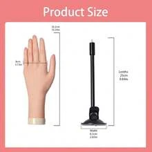 Practice Hand For Acrylic Nails With Stand Bracke,Left Practice Hand For Acrylic Nails With Holder, Flexible Bendable Fake Hand Manicure Nail Practice Hand,Nail Supplies,Nail Kit,Nail Stuff,Nail Tech Supplies,Nail Brush,Nail Tools,Nail Tech Essentials - mặc định - Xem 5