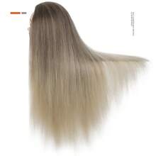 Mannequin Head With Hair, Training Head, Practice Dummy Head, Hairstylist Braiding Cutting Beauty Model Head, Doll Head For Hairstyle Design - Brown - View 4
