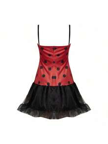 Women Halloween Insect Costumes Cute Bee Ladybug Dress And Wings Headband Set For Christmas Cosplay Party Outfits - màu đen - Xem 7