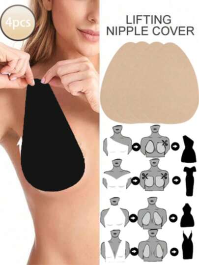 4片装隐形提拉乳贴 – 适用于A-E罩杯及大胸的粘性聚拢胶带