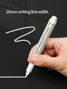10pcs/Pack 1.0mm White Permanent Marker Pens, ART WALKER Brand, For Metal, Ceramic, Glass, Leather, Film, And Dark Materials Writing, Marking - Marker - View 8