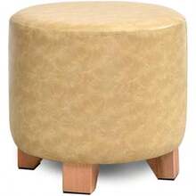 ASDF-Memory Foam Footstool Solid Wood Footrest Sofa Stool Multipurpose Dressing Table Stool Creative Shoe Bench Beige Large - Beis - Ver 1