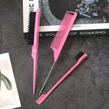 3pcs Baby & Kids Styling Brush Set - Pointed Tail Brush, Hair Brush, Eyebrow Brush, Edge Brush, Hairstyling Tools, 3-In-1 Set, Double-Sided Comb Combo - Multicolor - View 7