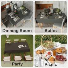2 Pack White Table Cloths Rectangular Solid Rectangle Polyester Tablecloths Machine Washable Wrinkle Free Table Cover For Dinning Room Buffet Wedding Restaurant 60 X 120 Inch. - 60 X 120inch -2PCS+Black - View 7