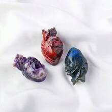 1 viên đá thạch anh tím tự nhiên hình trái tim, thích hợp trang trí nhà cửa theo phong thủy, tượng trưng cho tình yêu, liệu pháp Reiki, thiền định và chữa bệnh. - Khắc trái tim - Xem 6
