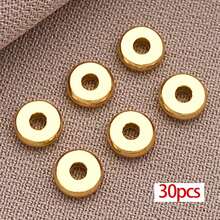 30颗18K镀金扁平圆形隔珠黄铜圆片珠金色金属散珠，适用于DIY手链、项链、耳环等首饰工艺品制作，尺寸3/4/5/6毫米 - 彩色 - 查看 13