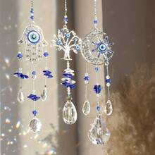 1pc Evil Eye Crystal Sun Catcher Pendant, Angkop Para Sa Dekorasyon Ng Bintana Sa Bahay At Dekorasyong Nakasabit Sa Hardin - Multicolor - View 9