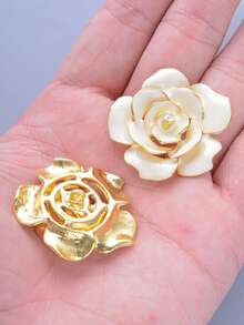 3pcs/Pack Multi-Size Luxury Rose Metal Buttons, Handmade Decorative Buttons For Sweater, Coat, Jacket, Shirt, Suit, Scarf, Jewelry DIY Accessories - A - View 4