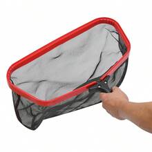 Professional Pool Skimmer Net, 18.9x14.96 Inch Heavy Duty Aluminum Frame. Fine Mesh Leaf Rake With Push Button Lock. Deep Net Swimming Pool Cleaner. Fits 1.26 Inch Telescopic Pole. Ergonomic ABS Handle. - Multicolor - View 6