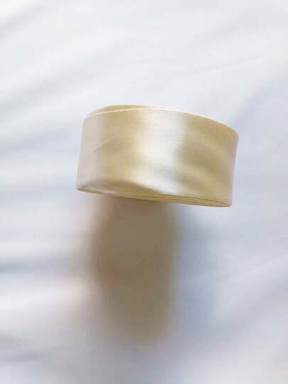 4cm Beige Wide Satin Ribbon, Bow Tie Hair Accessory For Cake Baking, Packaging