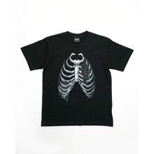 CALIENTE Camiseta de diseño de calavera retro americana Moda de verano Camiseta deportiva de algodón para hombres Camiseta para niños Ropa de hombre Y2k - Negro - Ver 10