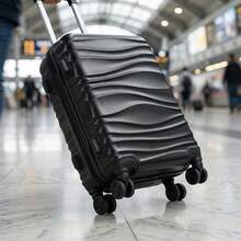 Vali Wave Style 20 inch có bánh xe xoay êm ái, vali xách tay cỡ cá nhân, bộ hành lý, hộp hành lý xách tay, hành lý xách tay, bộ hành lý, túi hành lý, vali kéo, túi du lịch, vali dung tích lớn, đồ dùng đựng quần áo, đồ dùng cần thiết cho du lịch biển, đồ dùng cần thiết cho kỳ nghỉ. - màu đen - Xem 2