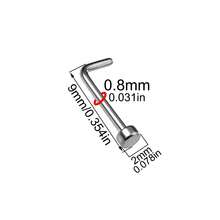 10pcs F136 Titanium Nose Rings Studs For Women Men Nose Nostril Piercing Jewelry Top Flat Cartilage Helix Ear Stud Piercing Jewelry - Silver - View 5