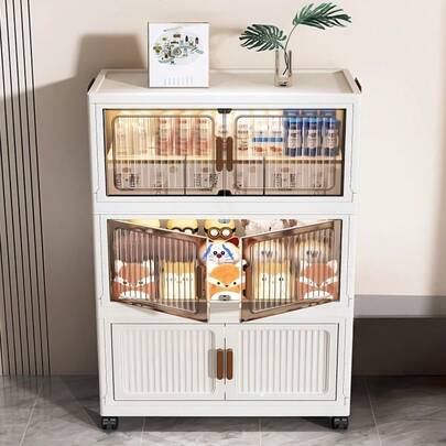  Multi-Purpose Stackable Storage Bins - Essential Plastic Storage Containers For Toy Storage, Garage Storage & Home Organization, Magnetic Closure Dustproof Bins, Quiet Wheels Tool-Free Setup, Durable Storage Container For Office Dorm Bathroom