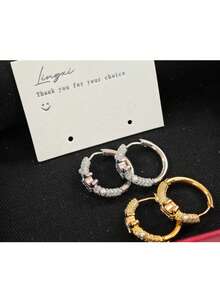 1 Pair High-Quality Zirconia Flower Earrings - Women's Light Luxury Sparkly Party Accessory - Exquisite Diamond-encrusted Pearl Earrings - View 6