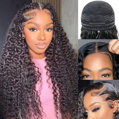 30 Inch Water Wave 13x6 13x4 Drawstring Glueless Front Wigs Human Hair Pull Go 5x5 4x6 7x5 9x6 Glueless Human Hair Wigs 200% Drawstring Wigs With BabyHair Wet And Wave Human Hair Wig For Women