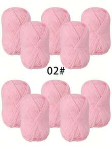 EDCUEBE7 10pcs/Set Premium Acrylic Yarn Kit, Soft Milk Cotton Yarn Suitable For Crochet & Knitting Beginners, Ideal For DIY Dolls, Sweaters, Hats, Scarves, Shawls, Home Decor, Each Skein 25g - Soft & Durable, Perfect For DIY Knitting & Crochet Projects, Great For Making Scarves, Hats, Gloves, Blankets And Crafts. - Multicolor - View 7