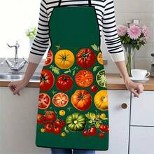 1件创意水果蔬菜、饮料、寿司图案围裙，适合烹饪、烘焙、厨房、庭院烧烤、家庭聚会，创意厨师礼品 - 彩色 - 查看 6